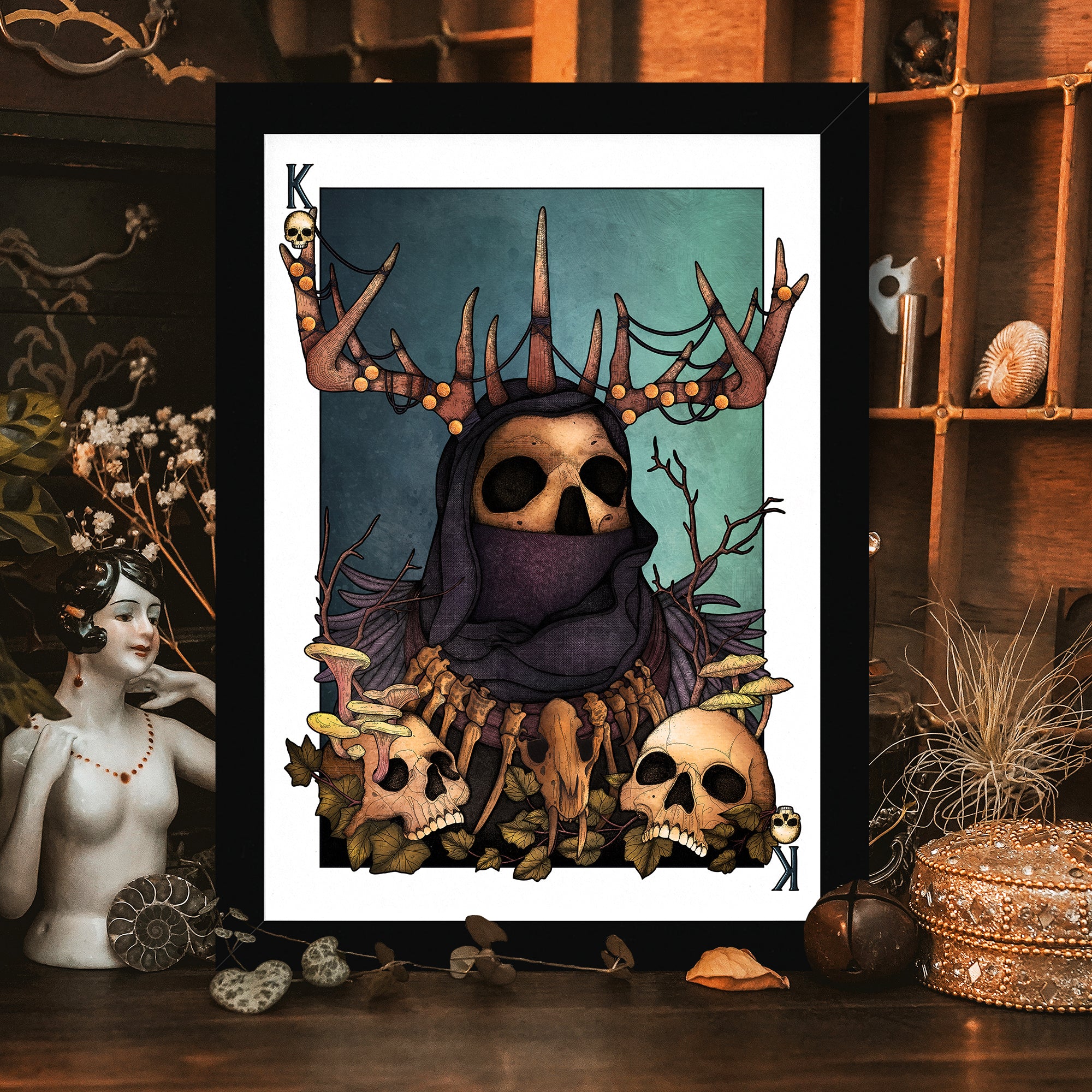 The Antler King - Framed Giclée Art Print