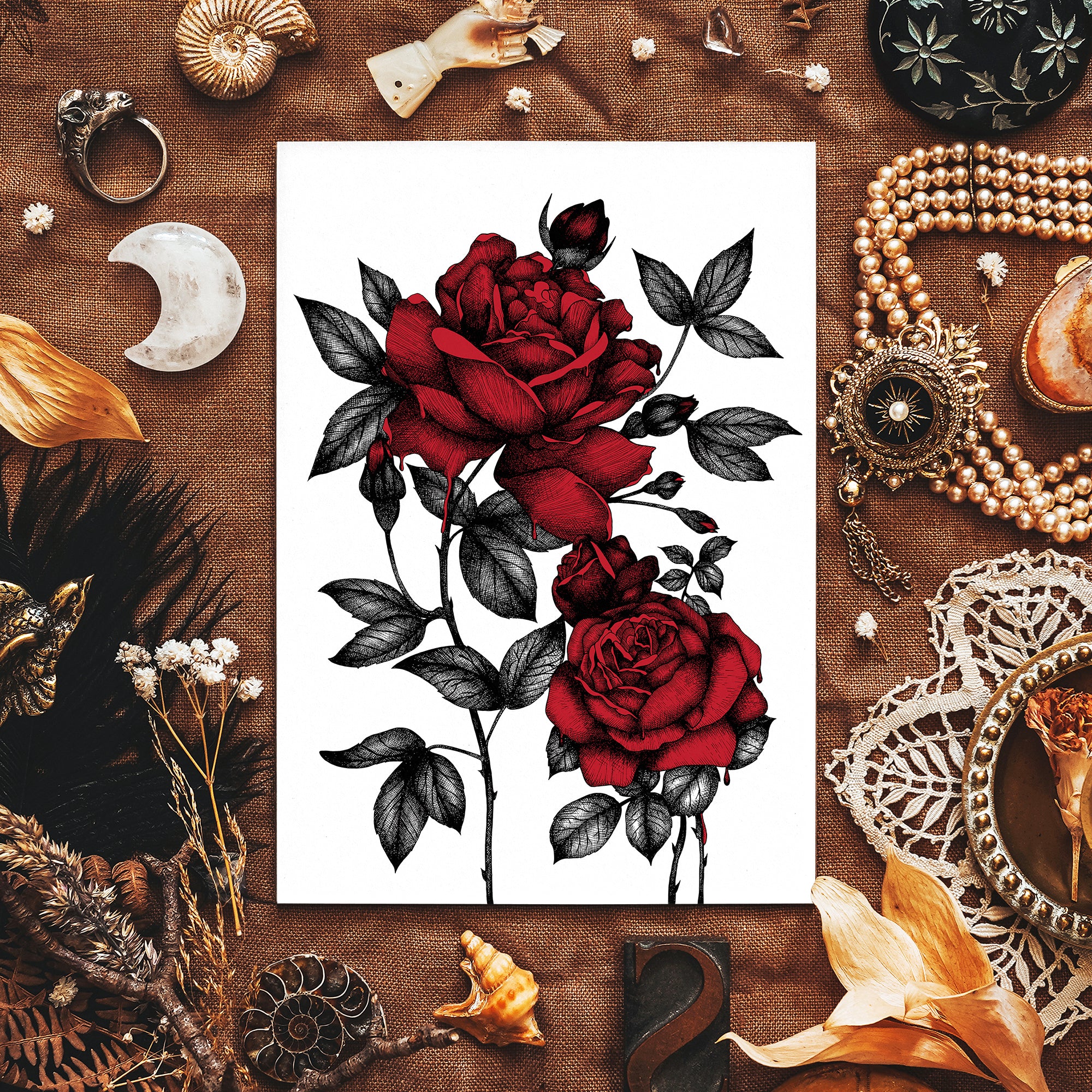 Bleeding Roses - Giclée Art Print