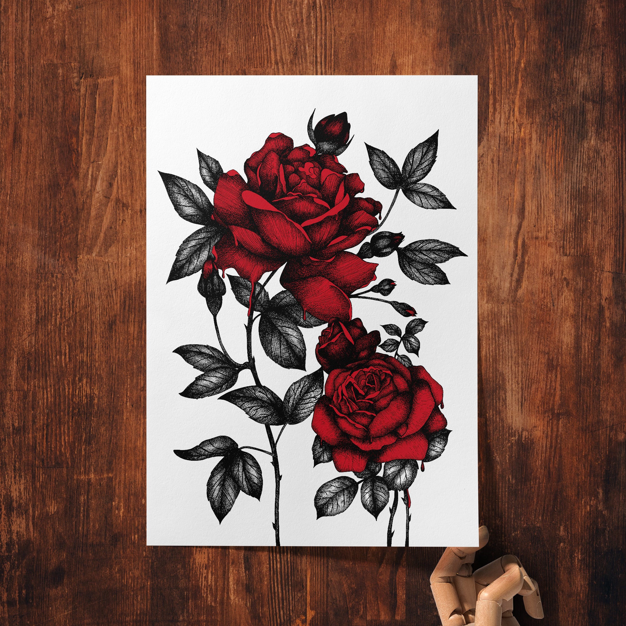 Bleeding Roses - Giclée Art Print