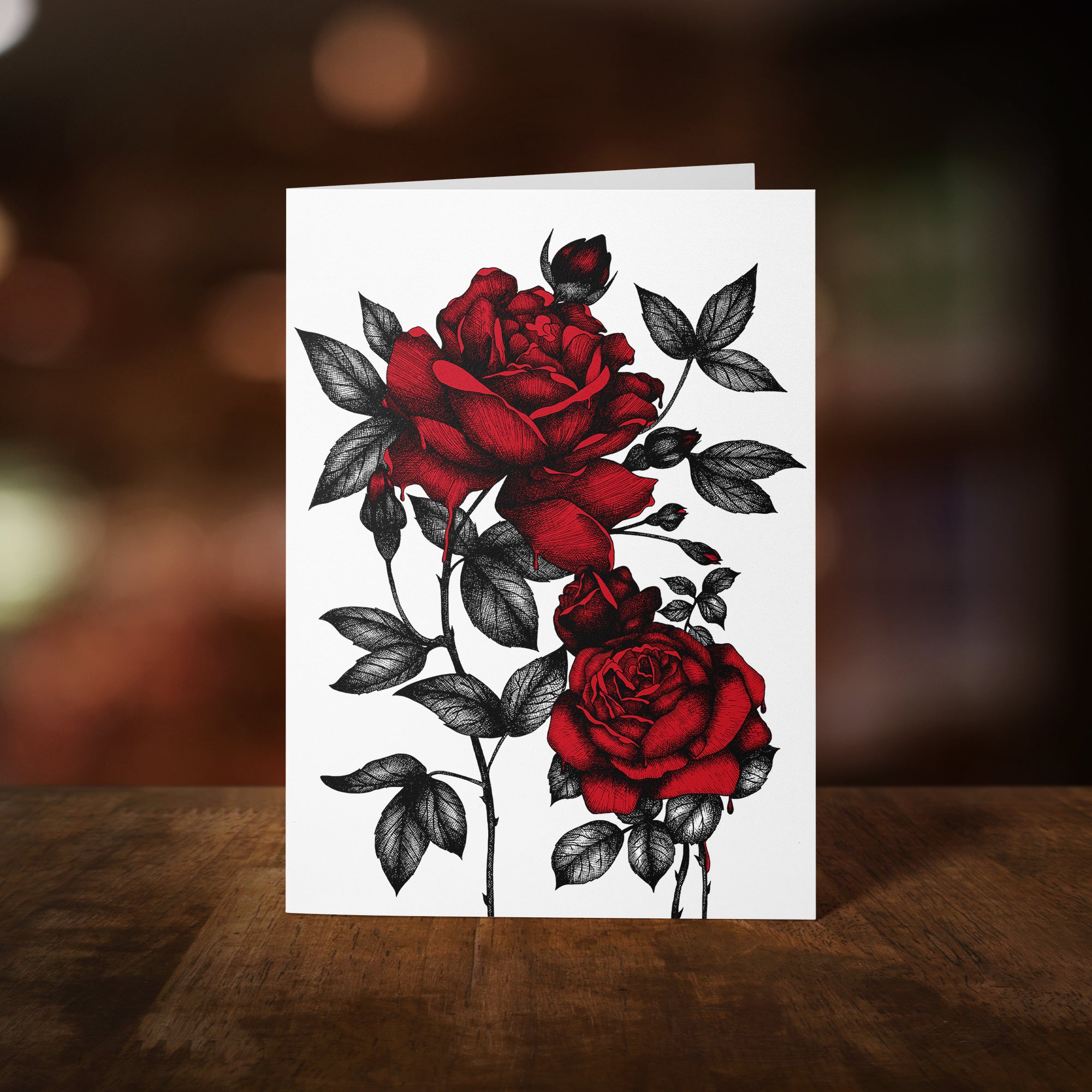 Bleeding Roses - Greeting Card