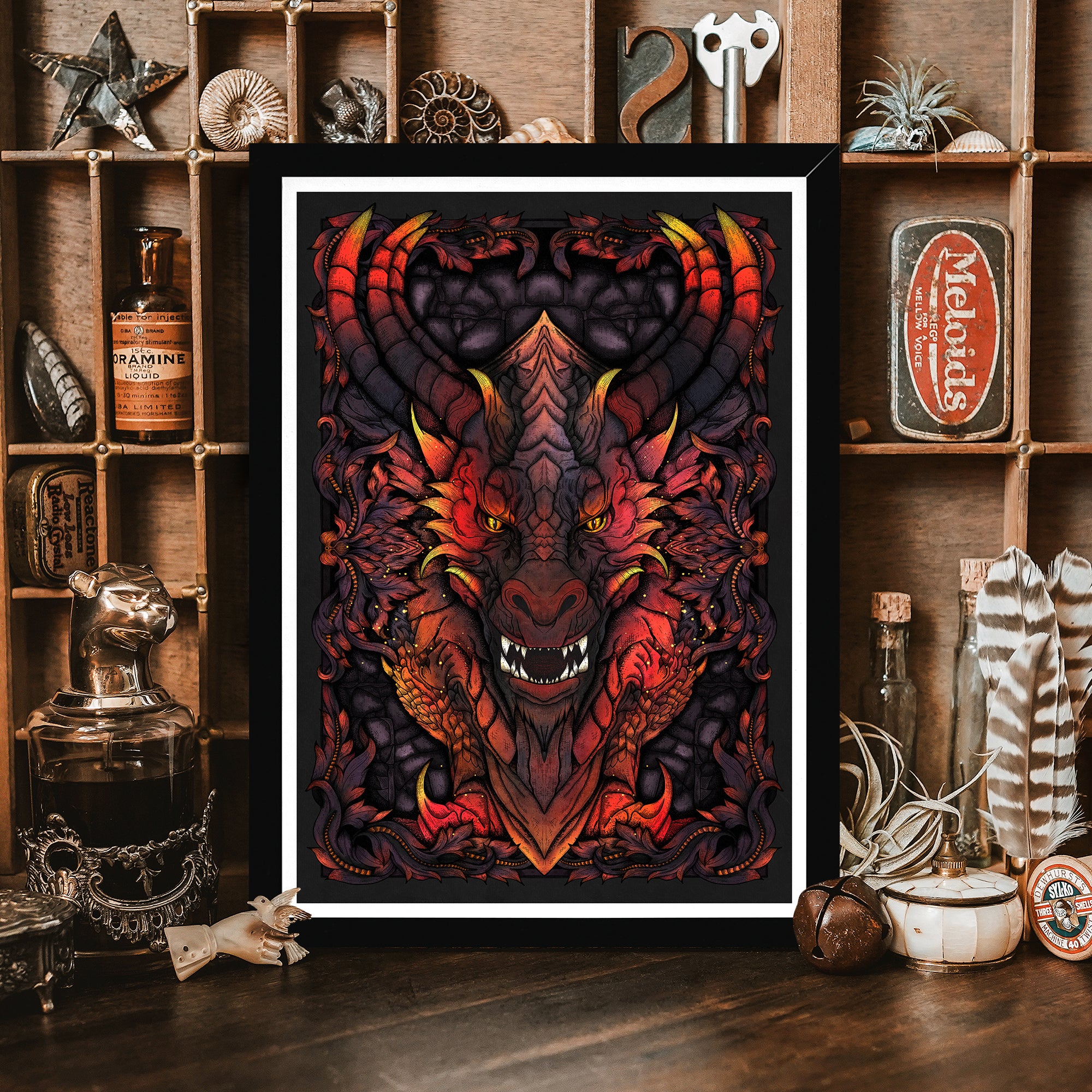 Ember Dragon - Framed Giclée Art Print