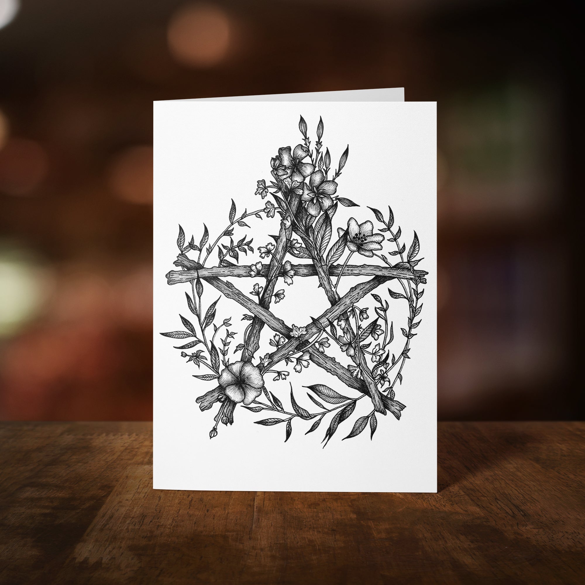 Floral Pentacle - Greeting Card