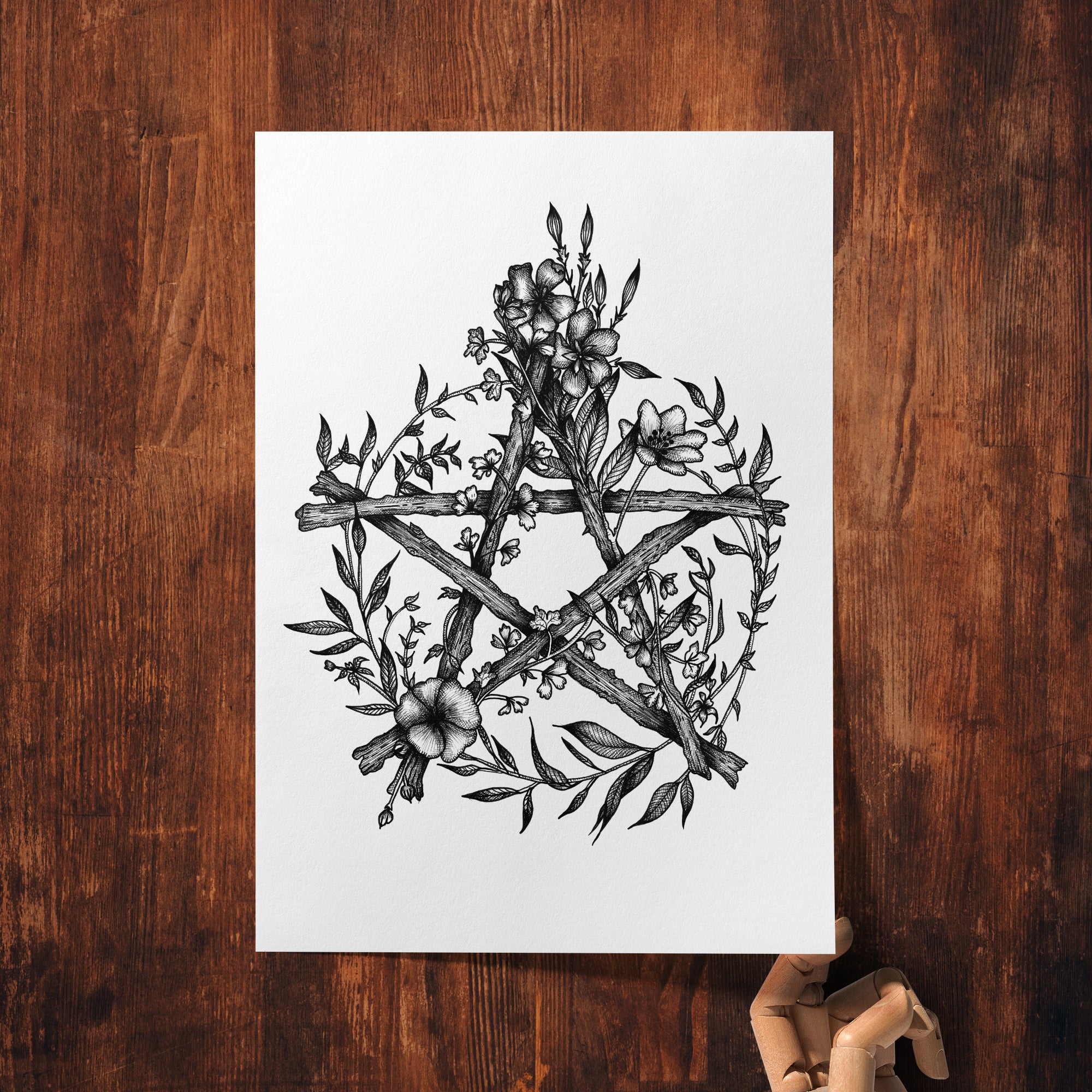 Floral Pentacle - Giclée Art Print