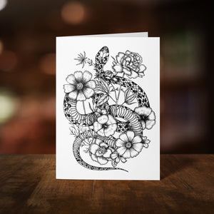 Floral Snake - Greeting Card