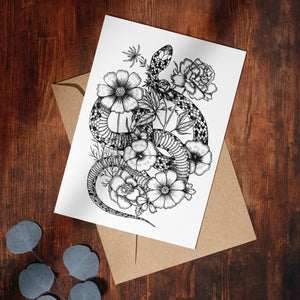 Floral Snake - Greeting Card