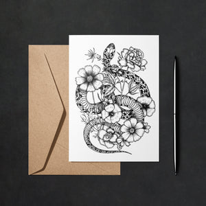 Floral Snake - Greeting Card