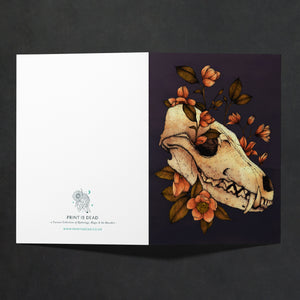 Fox Skull and Magnolias - Greeting Card