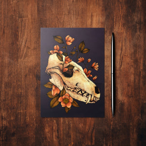 Fox Skull - Glossy Fine Art Postcard