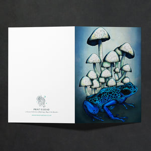 Frog and Mushrooms - Greeting Card