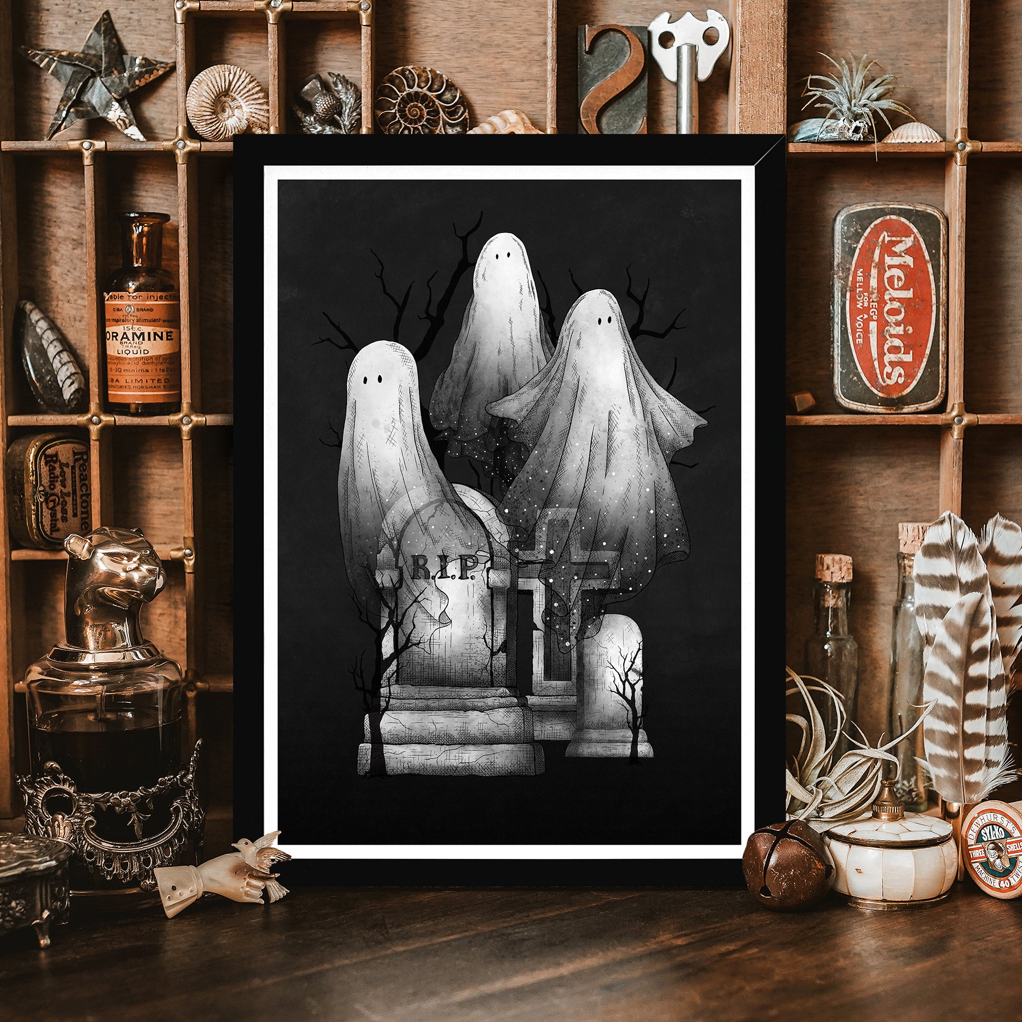 Ghost Family - Framed Giclée Art Print