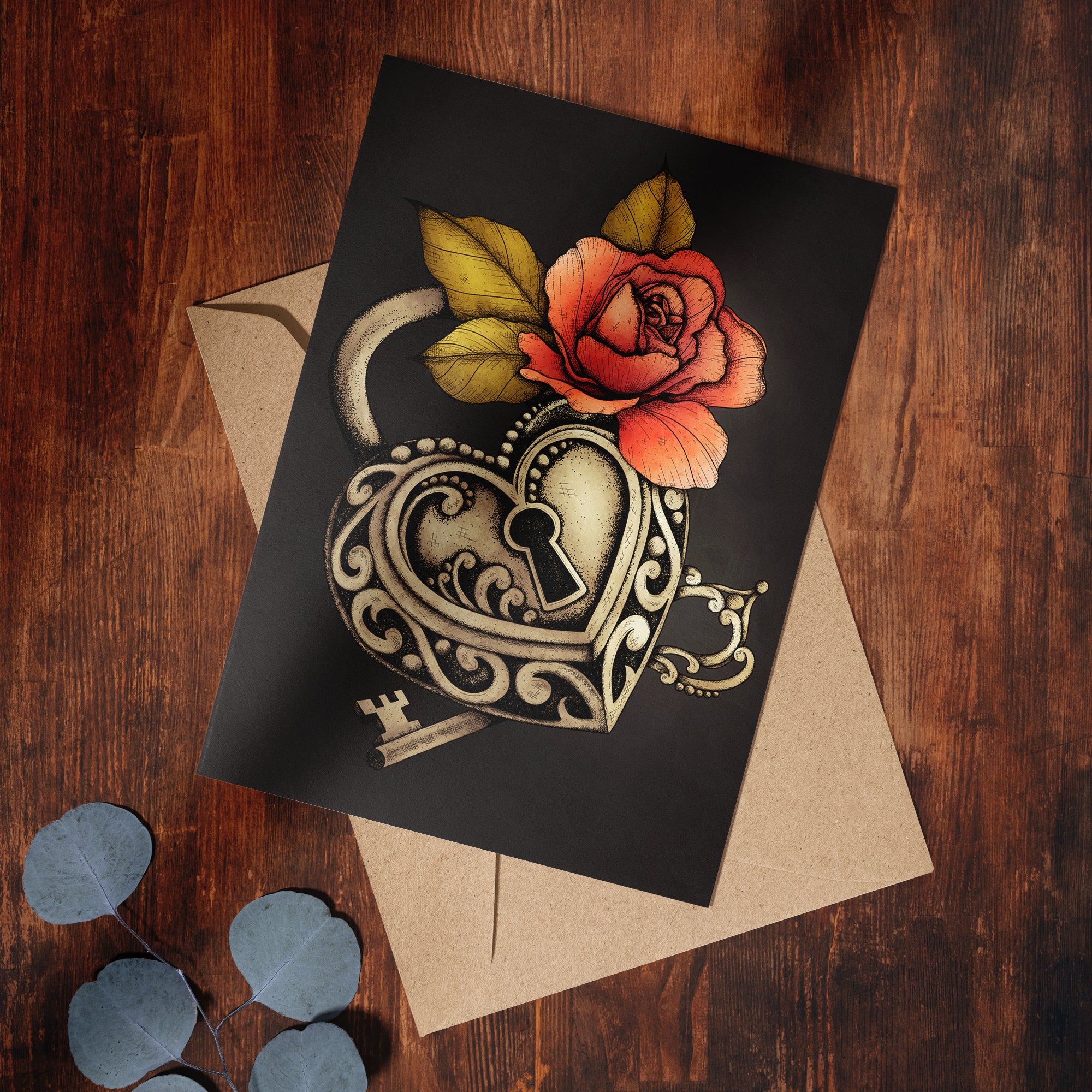 Lover's Lock - Greeting Card