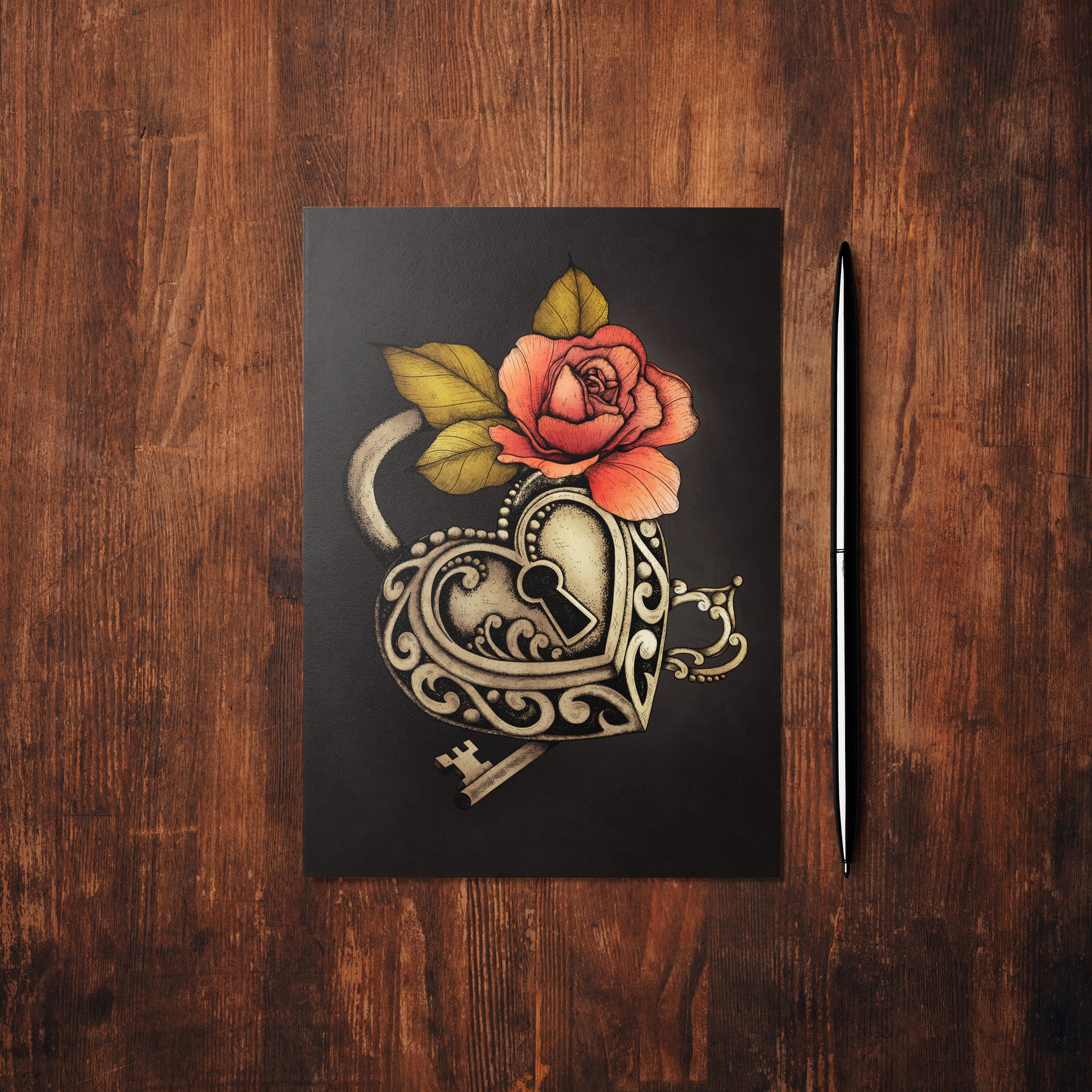 Lover's Lock - Glossy Fine Art Postcard