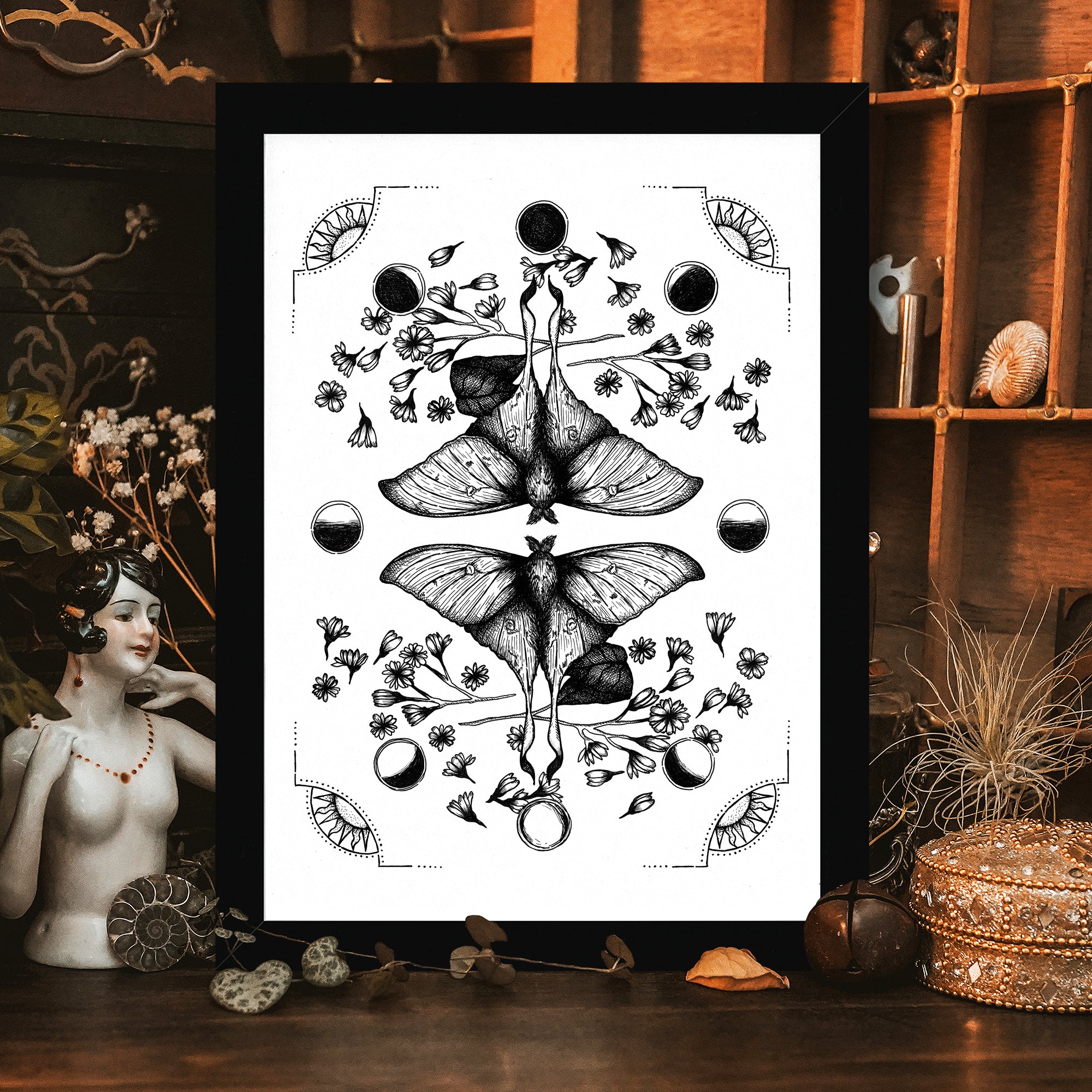 Luna Moth - Framed Giclée Art Print