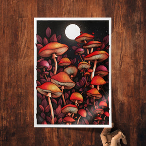 Moon Mushrooms - Giclée Art Print