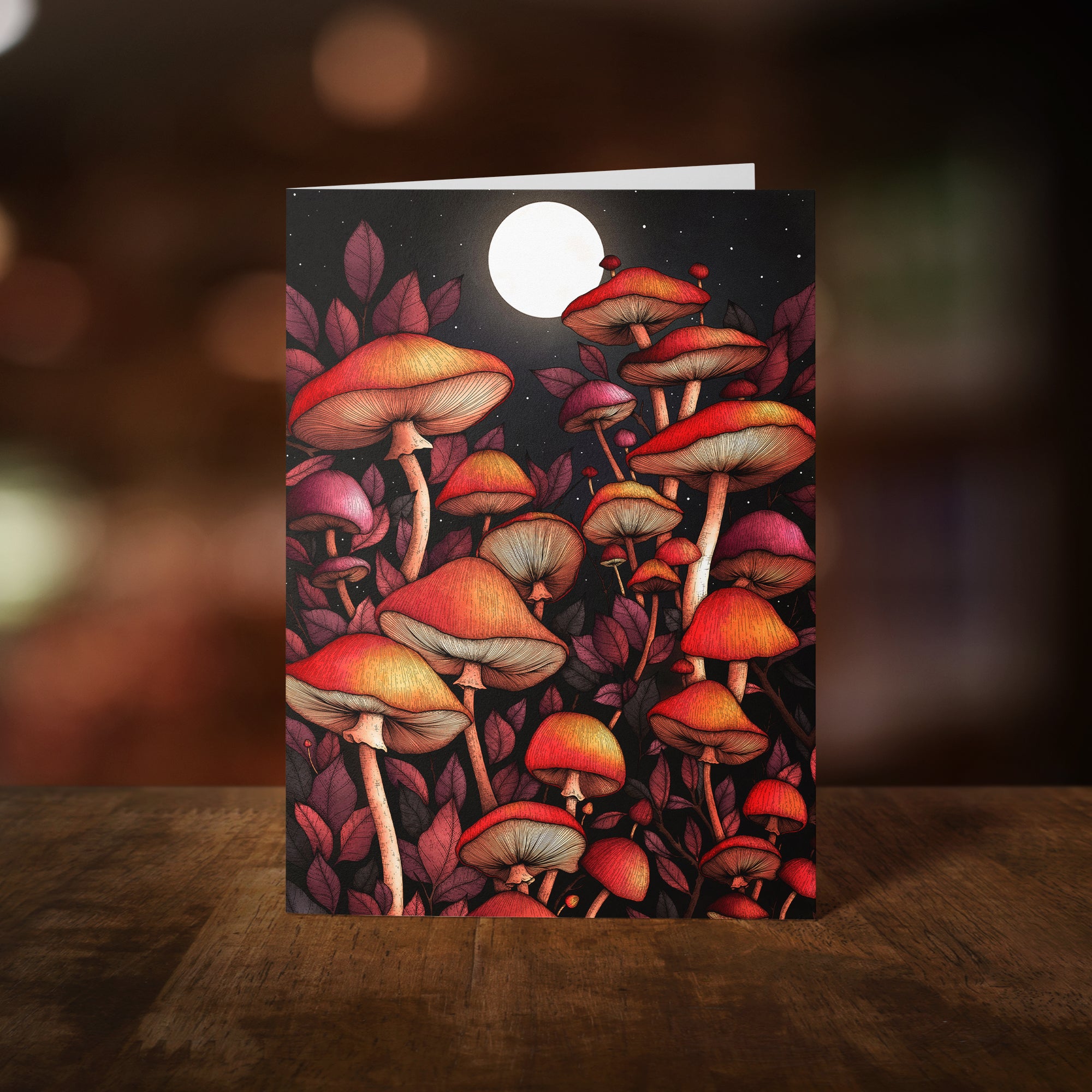 Moon Mushrooms - Greeting Card