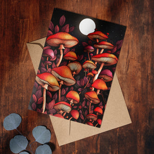 Moon Mushrooms - Greeting Card