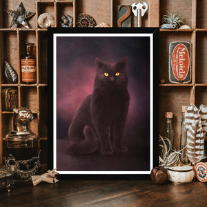 Shadow Cat - Framed Giclée Art Print