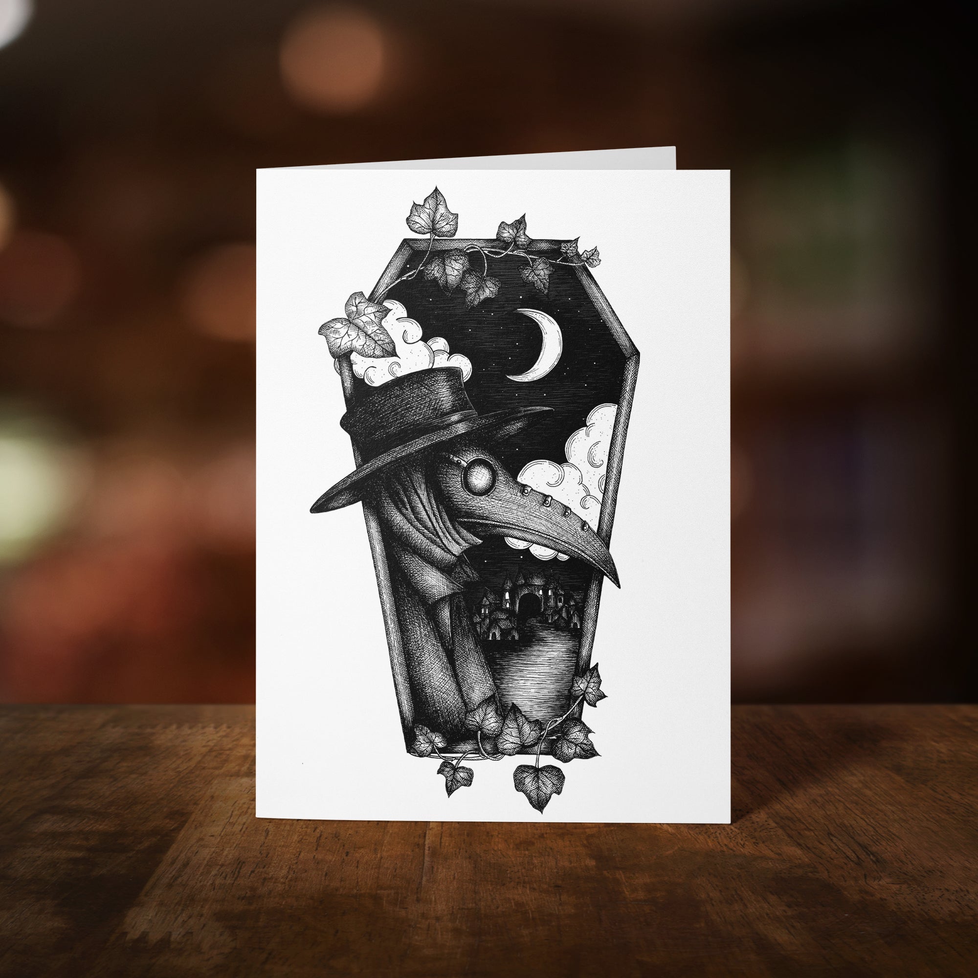 Plague Doctor Coffin - Greeting Card