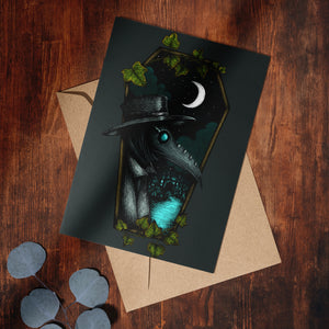 Plague Doctor Coffin - Greeting Card