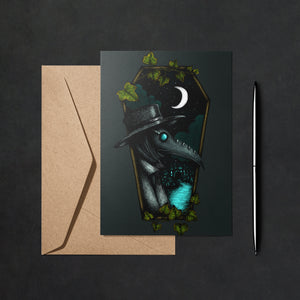 Plague Doctor Coffin - Greeting Card