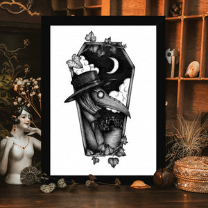 Plague Doctor Coffin - Framed Giclée Art Print