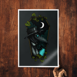 Plague Doctor Coffin - Giclée Art Print