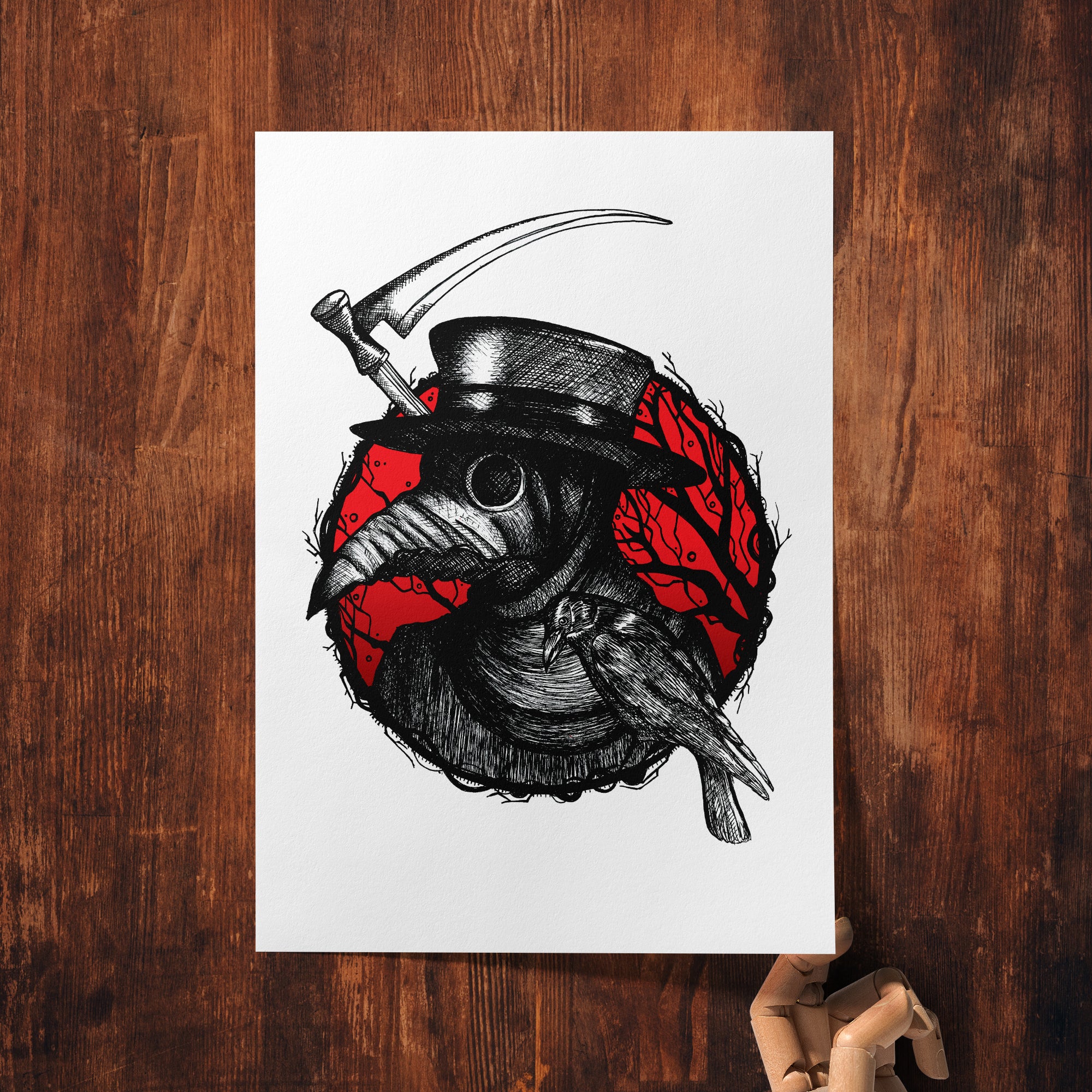 Plague Doctor Raven - Giclée Art Print