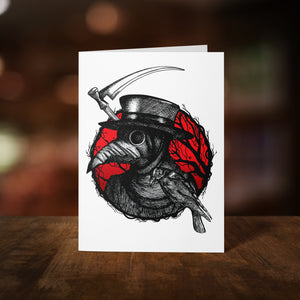 Plague Doctor and Raven - Greeting Card