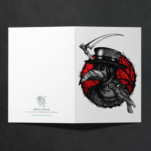 Plague Doctor and Raven - Greeting Card