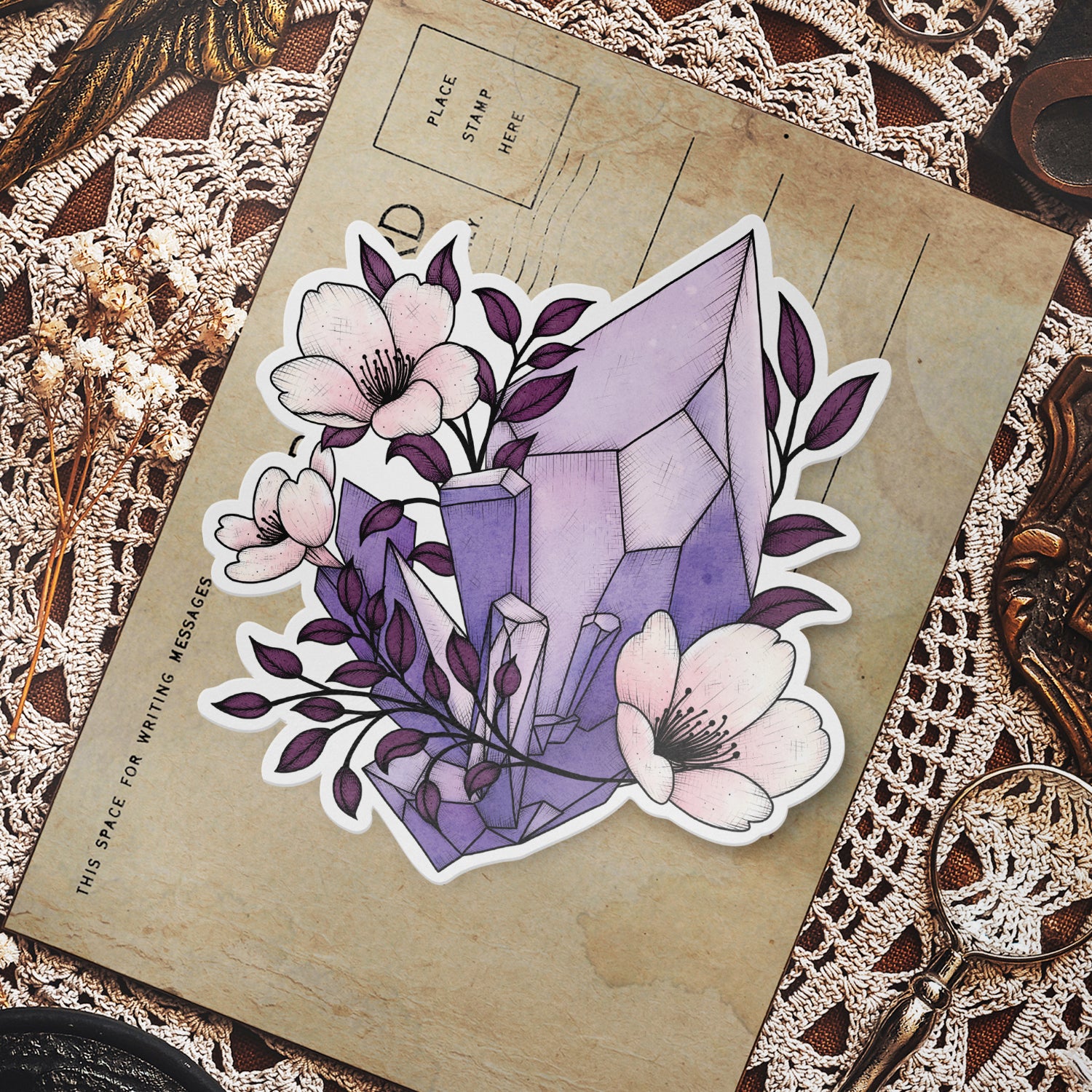 Purple Crystals - Vinyl Sticker