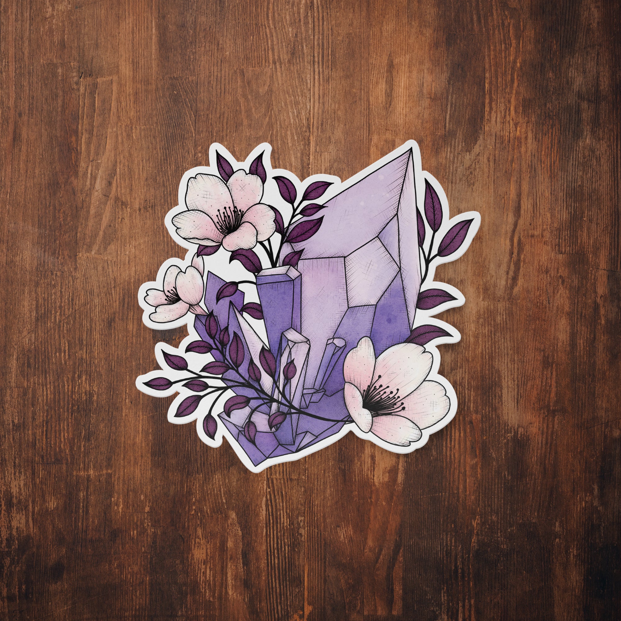 Purple Crystals - Vinyl Sticker