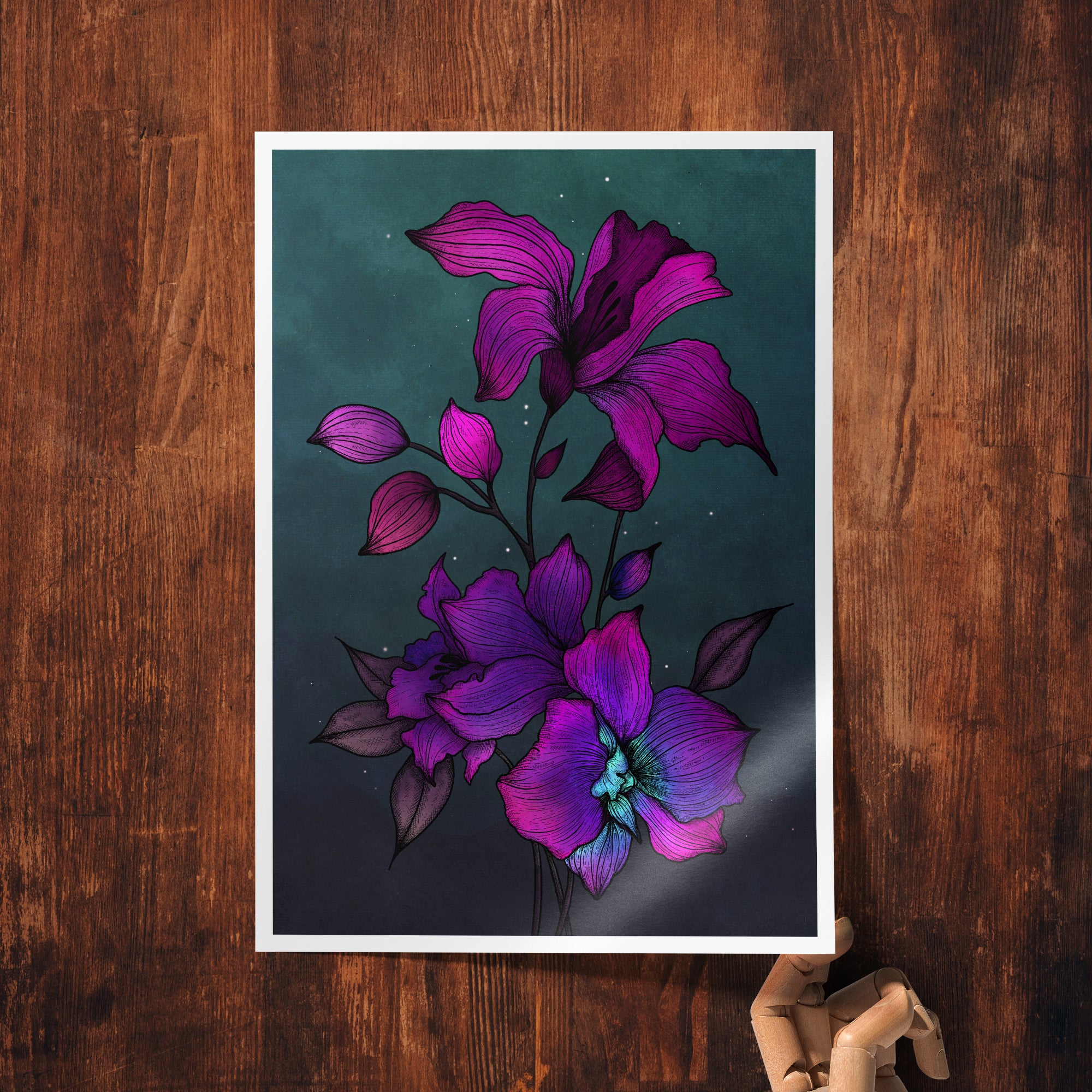 Purple Orchids - Giclée Art Print