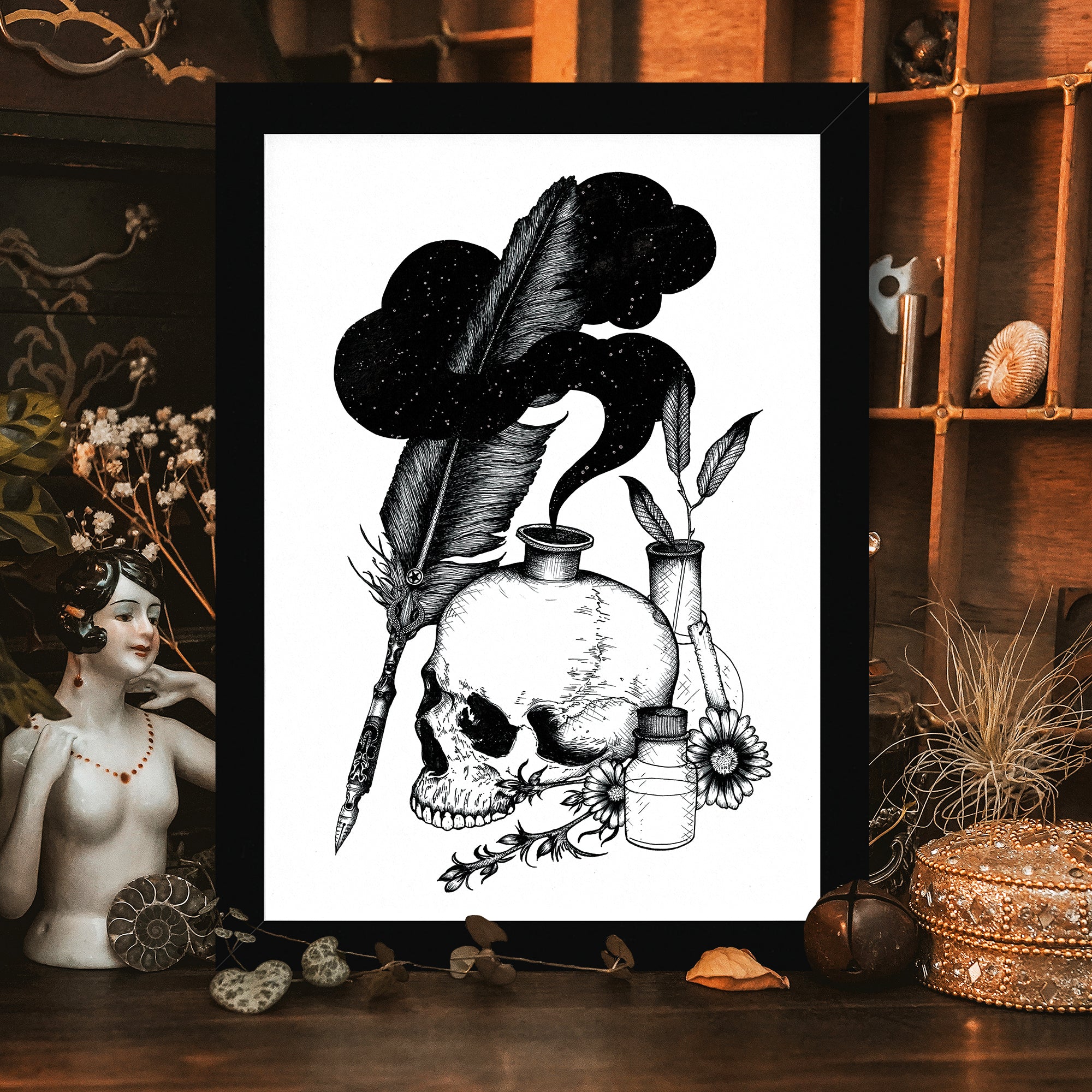 Quill and Ink - Framed Giclée Art Print