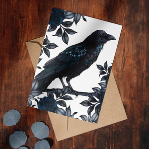 Raven and Roses - Greeting Card