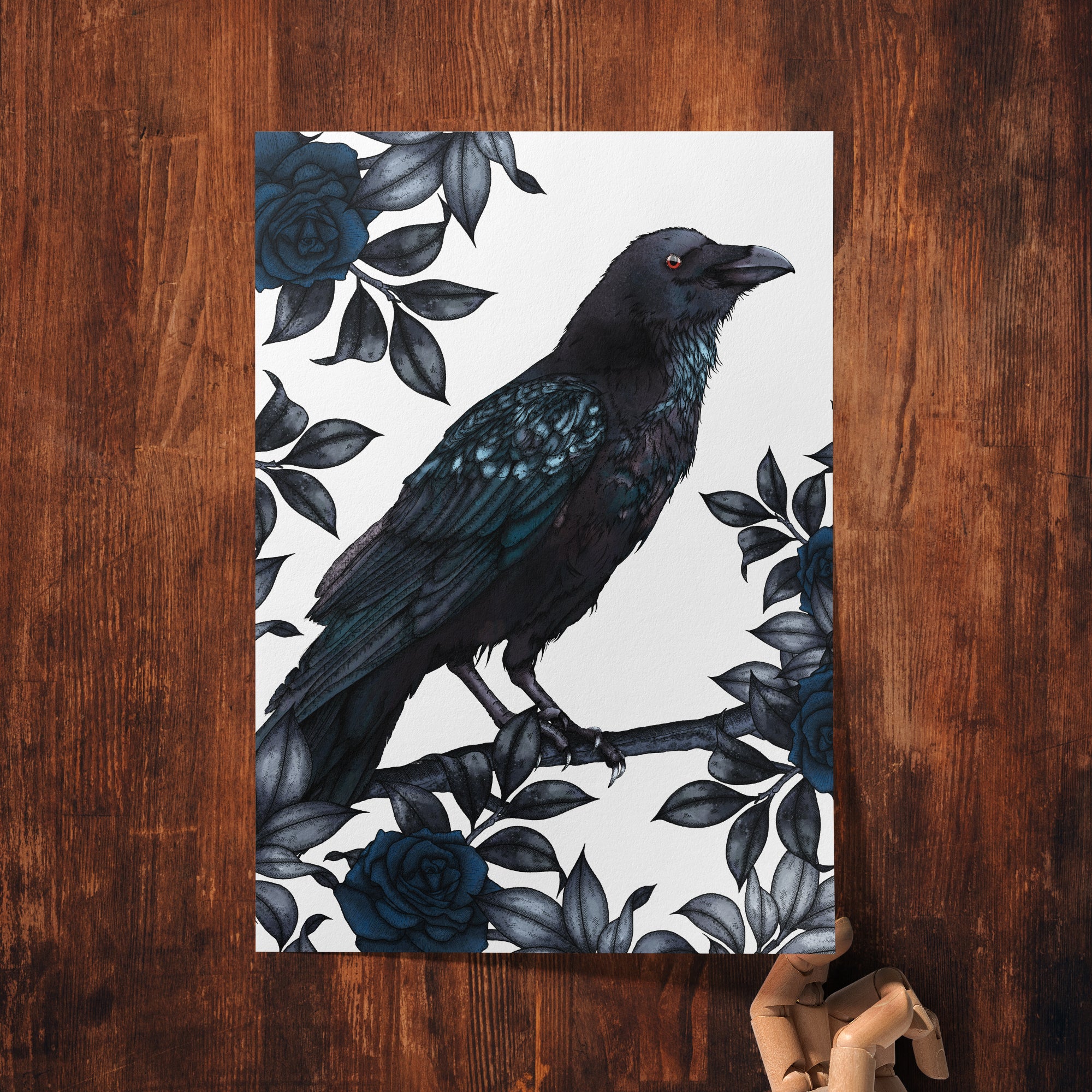 Raven and Roses - Giclée Art Print