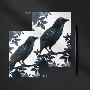 Raven and Roses - Greeting Card