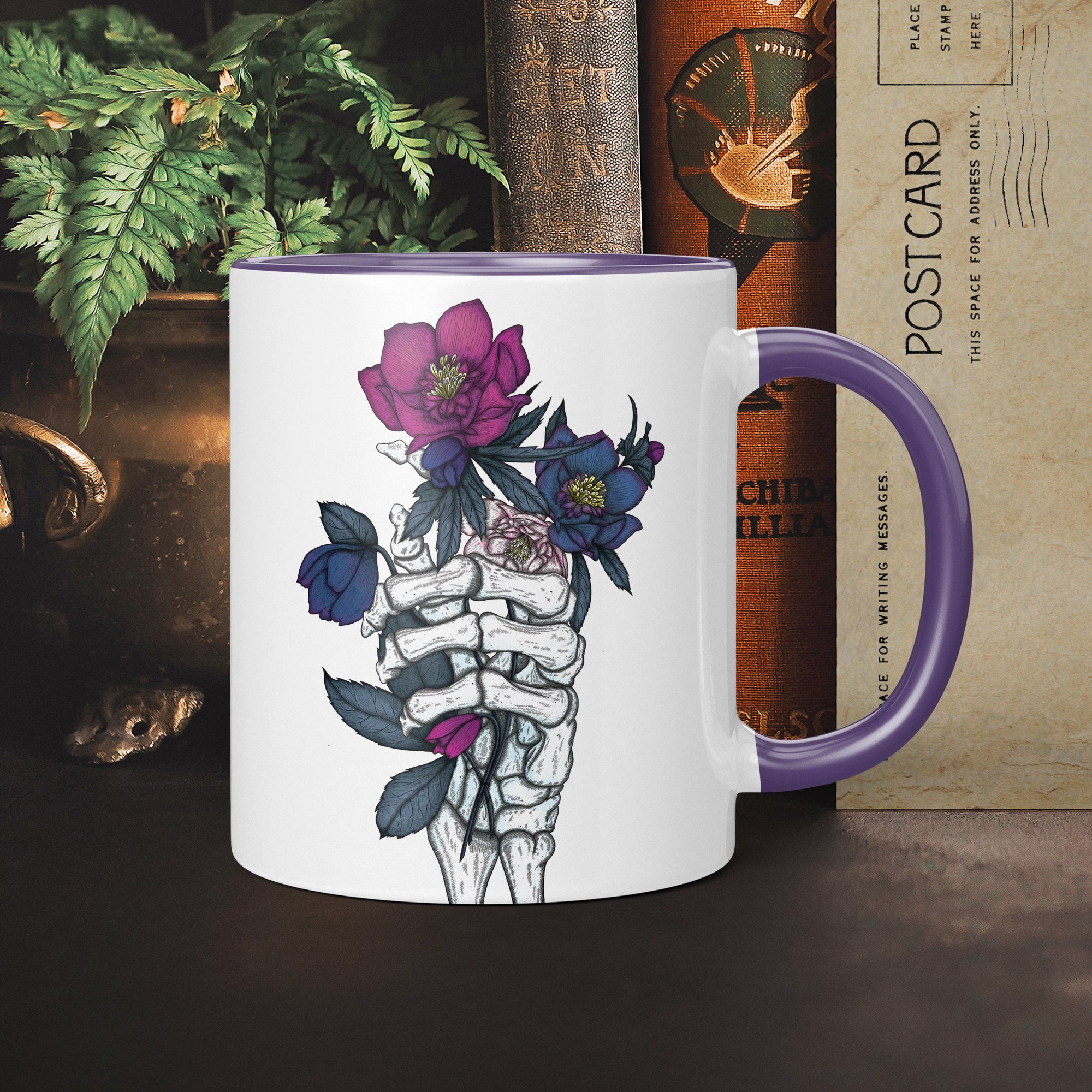 Skeleton and Hellebores - Ceramic Mug