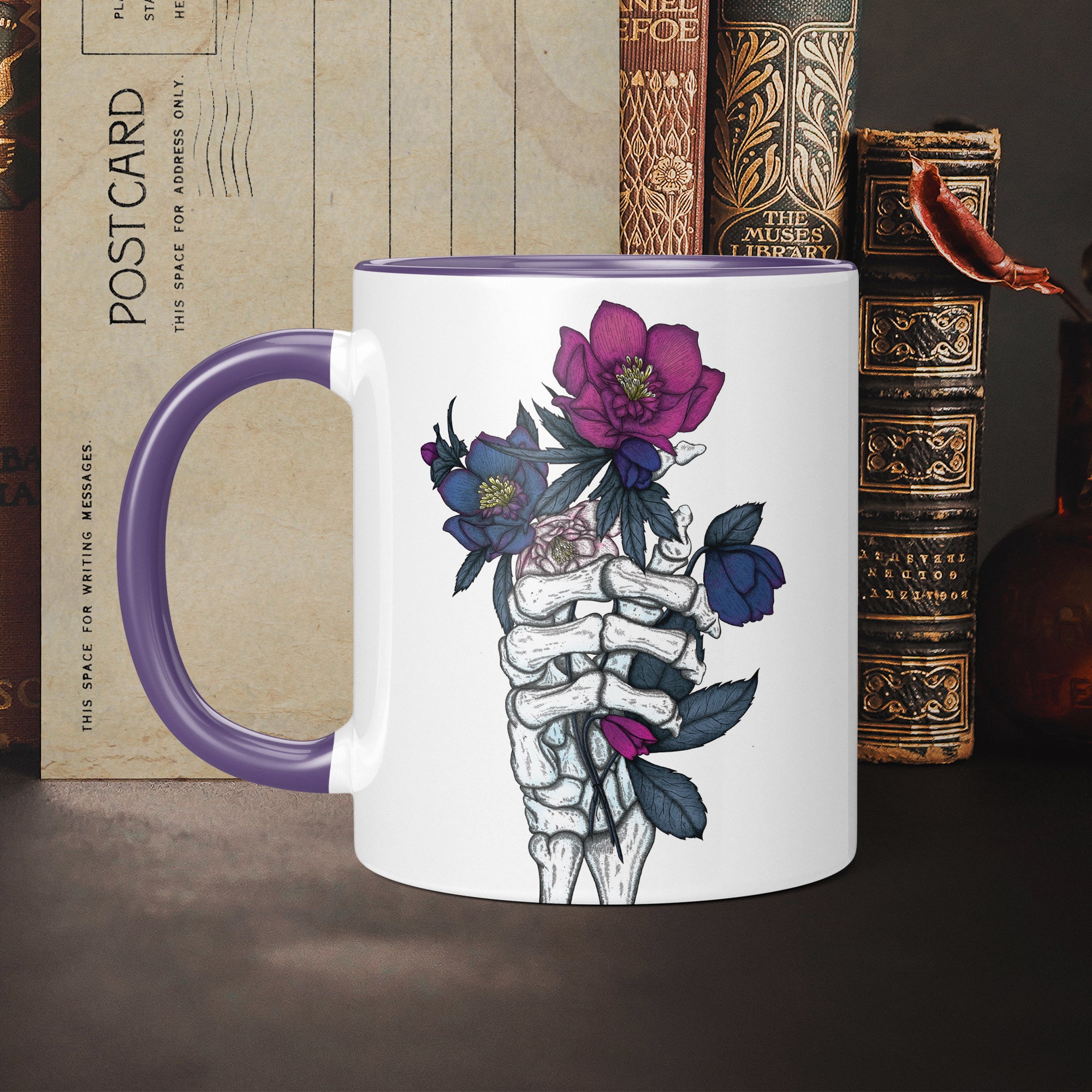 Skeleton and Hellebores - Ceramic Mug