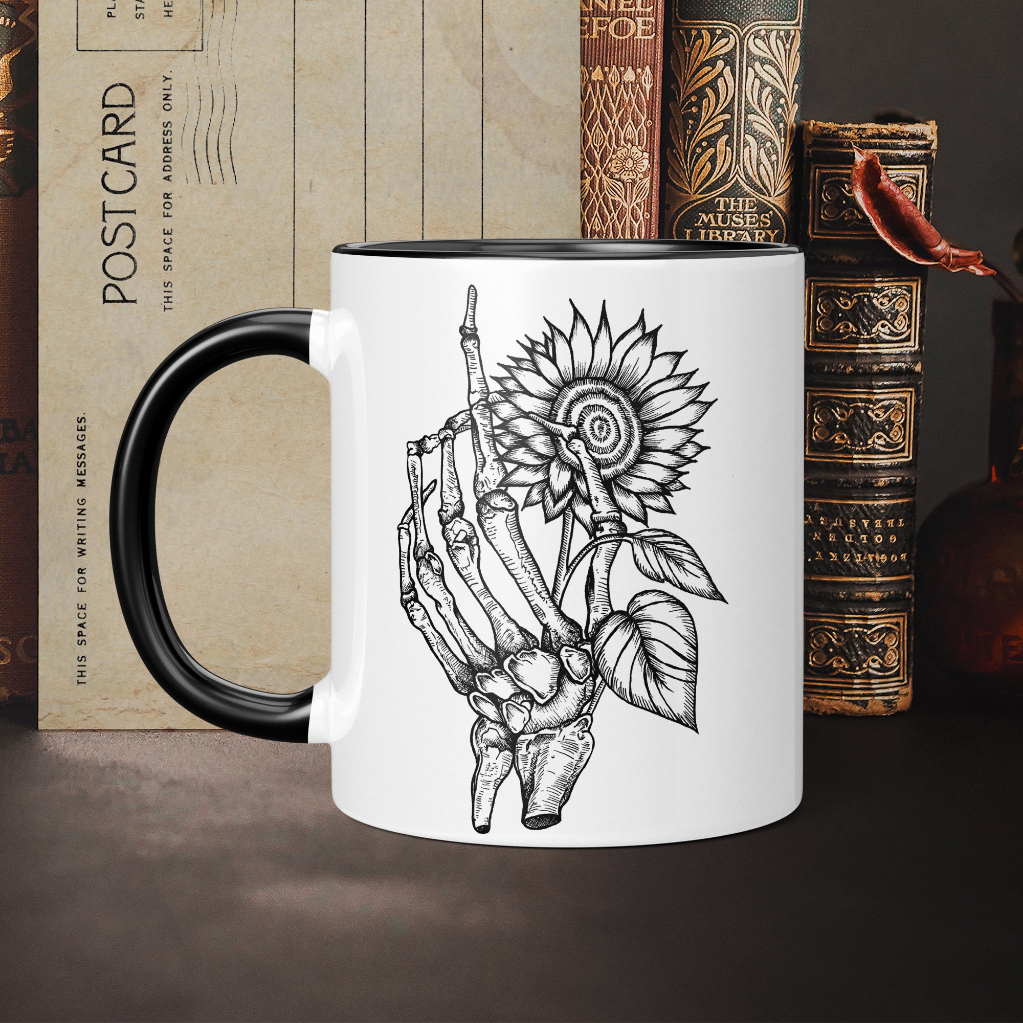 Skeleton and Sunflower - Ceramic Mug