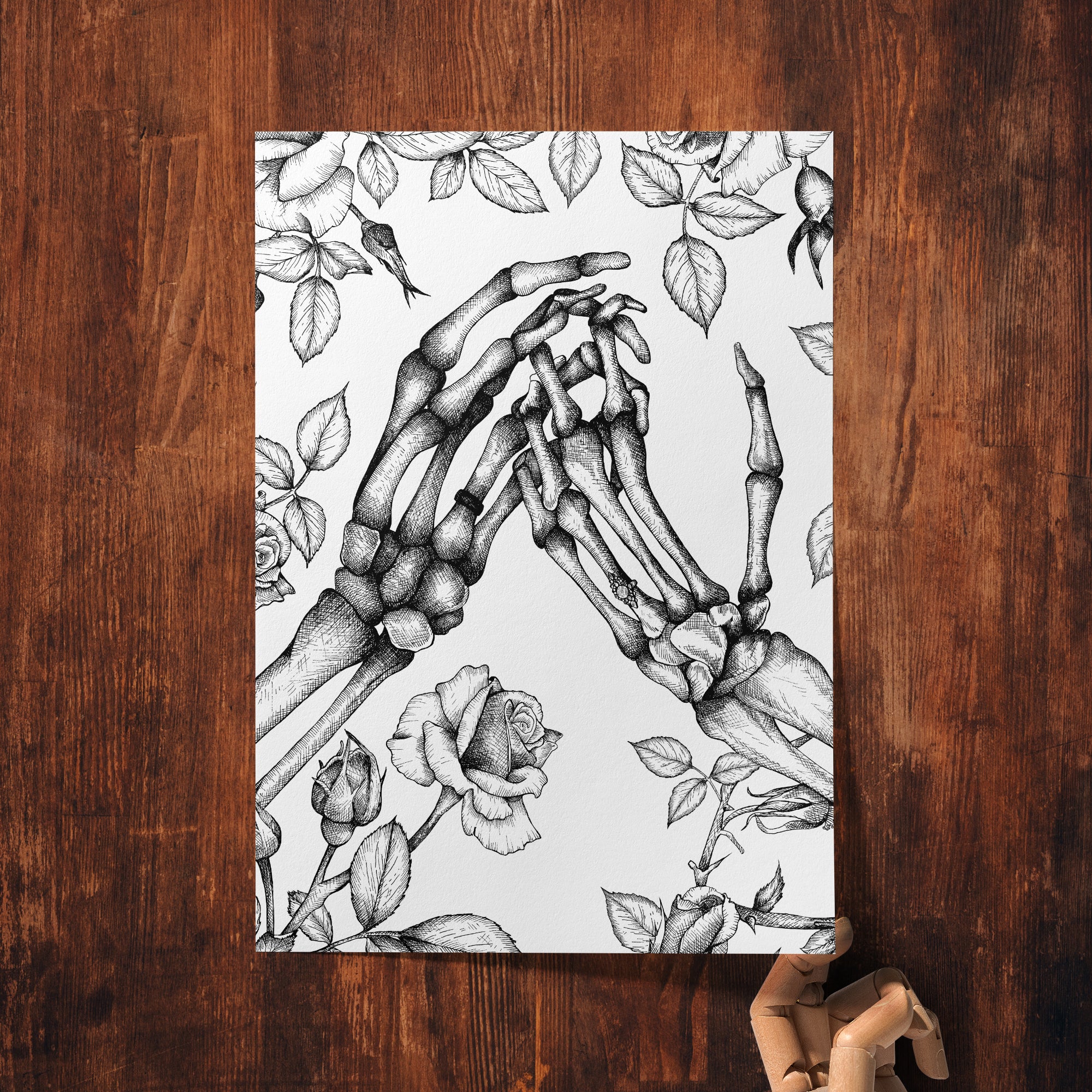 Skeleton and Roses - Giclée Art Print