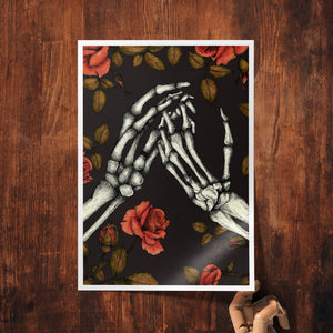 Skeleton and Roses - Giclée Art Print