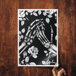 Skeleton and Roses - Giclée Art Print