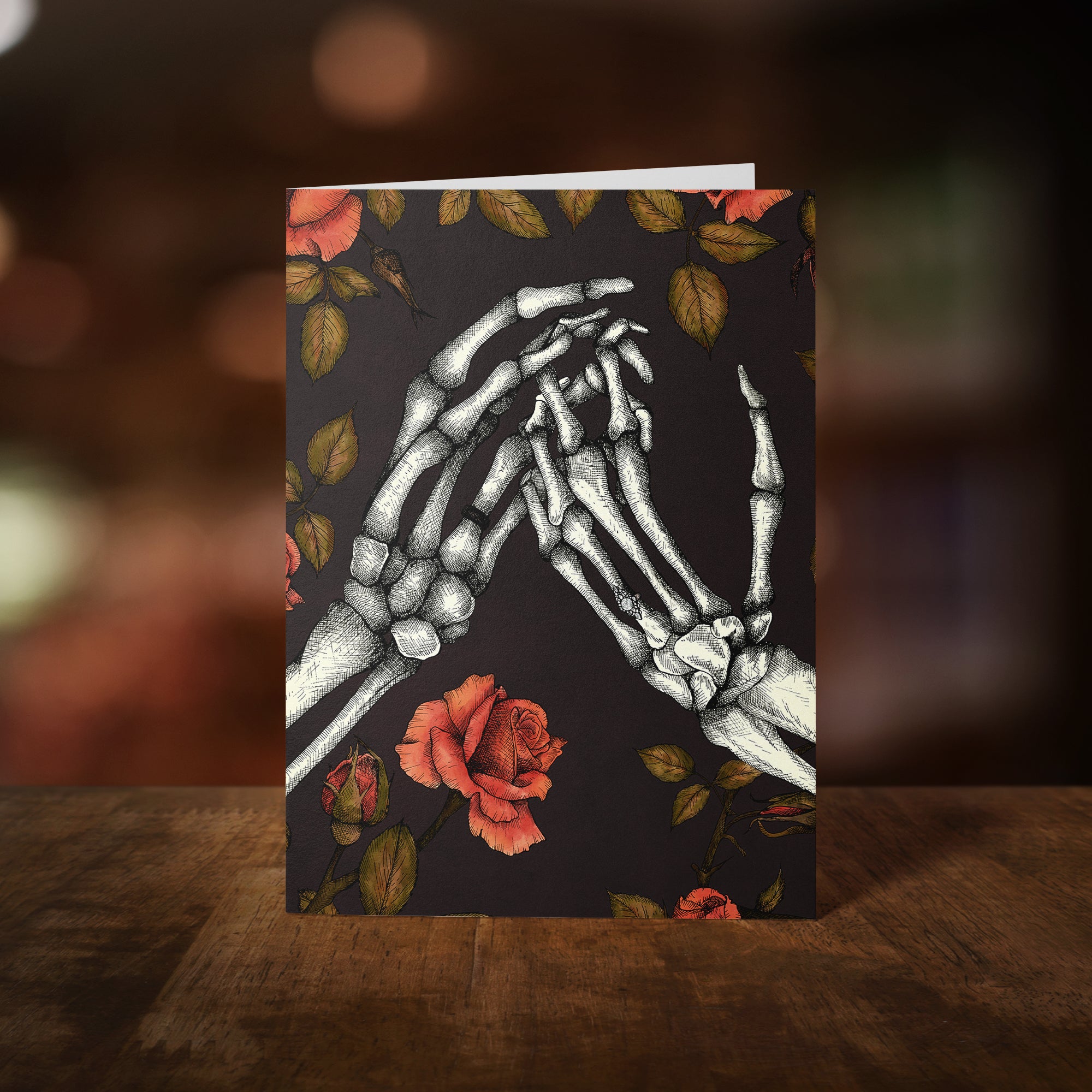 Skeleton and Roses - Greeting Card