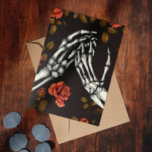 Skeleton and Roses - Greeting Card