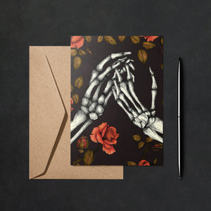 Skeleton and Roses - Greeting Card