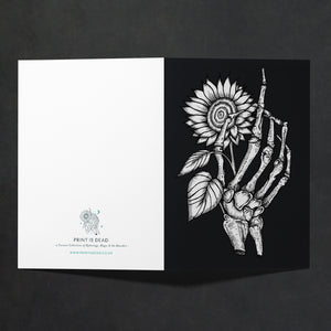 Skeleton and Sunflower - Greeting Card