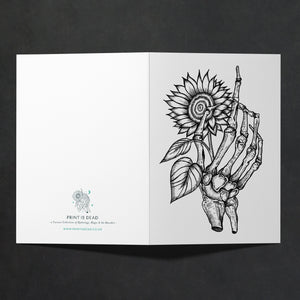 Skeleton and Sunflower - Greeting Card