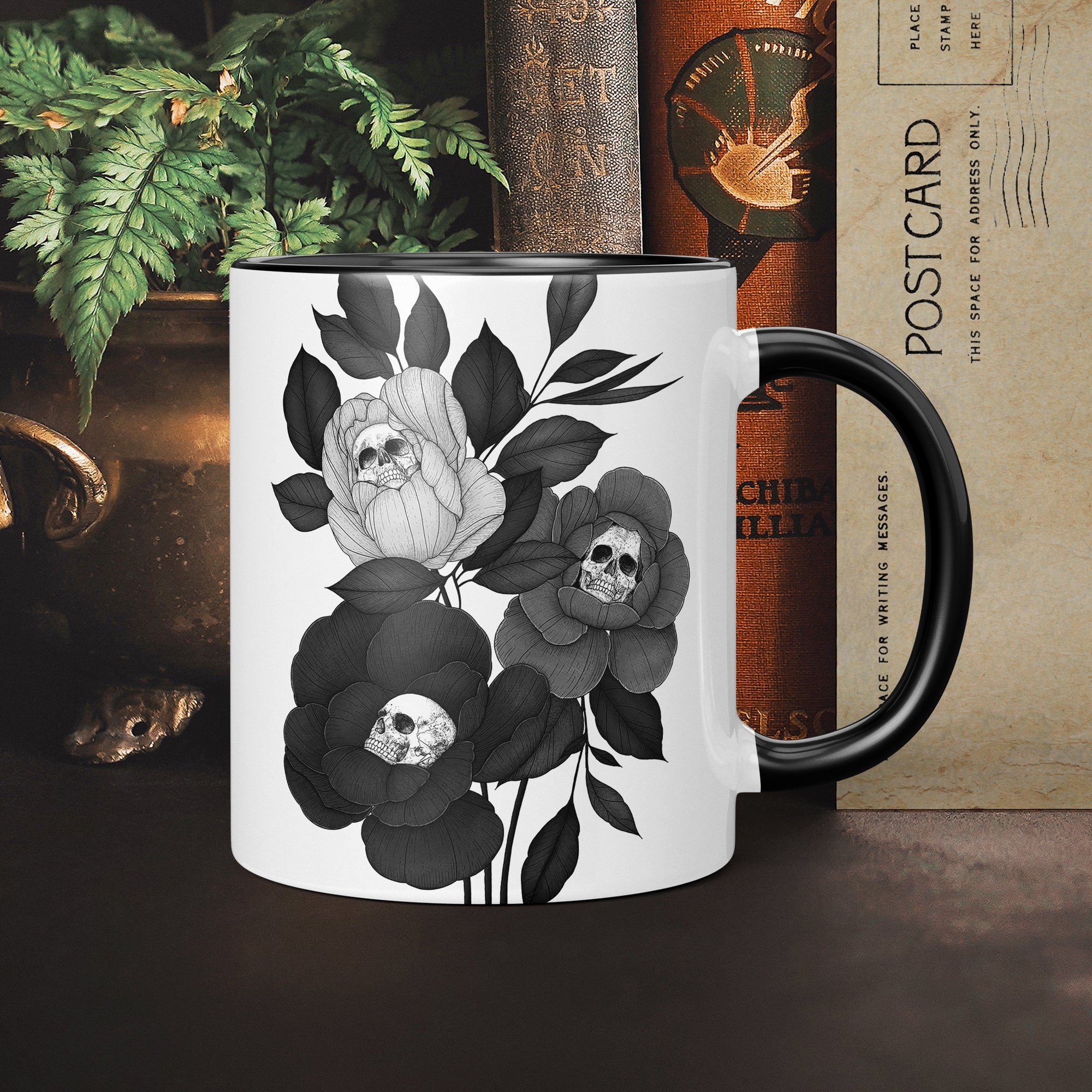 Skull Peonies - Ceramic Mug