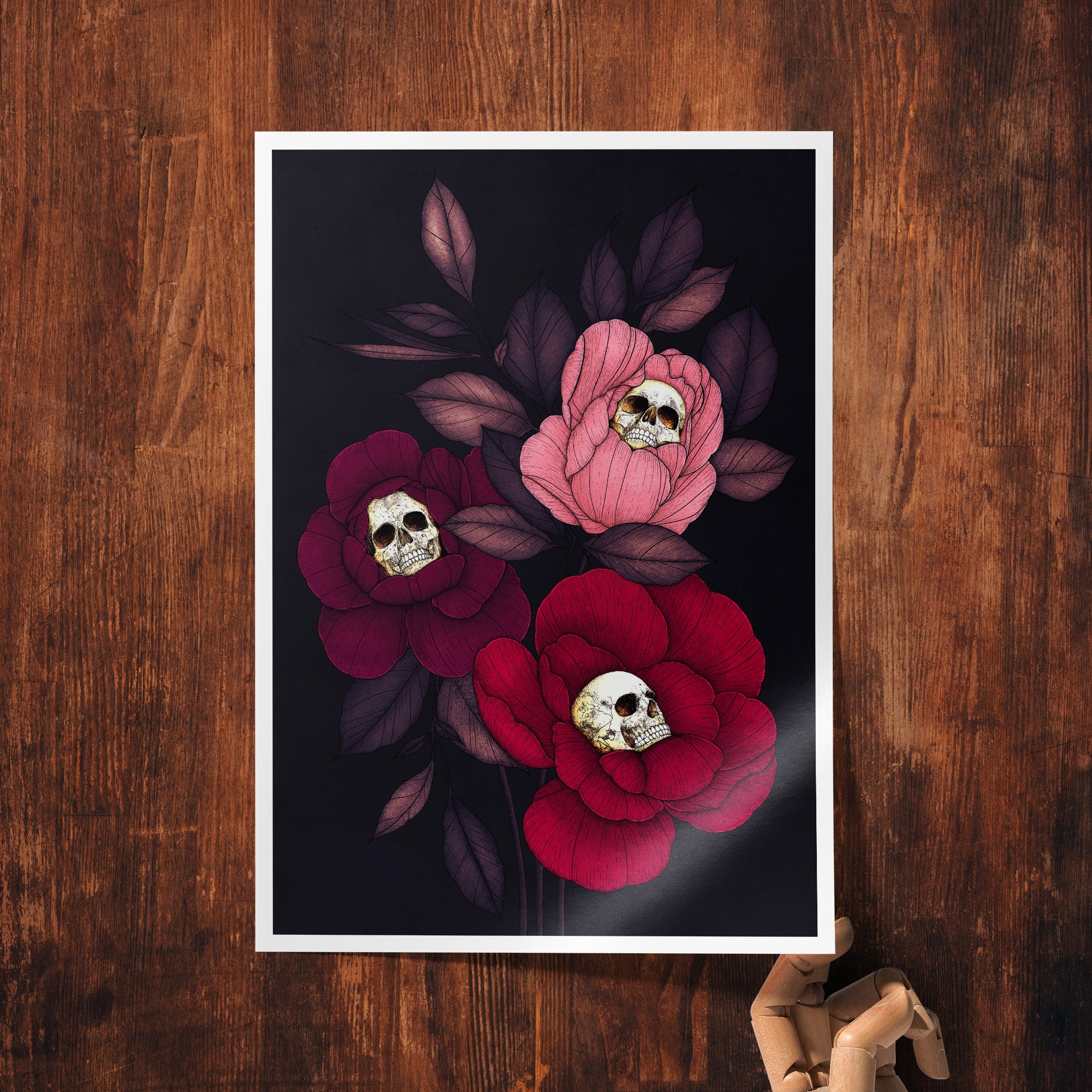 Skull Peonies - Giclée Art Print