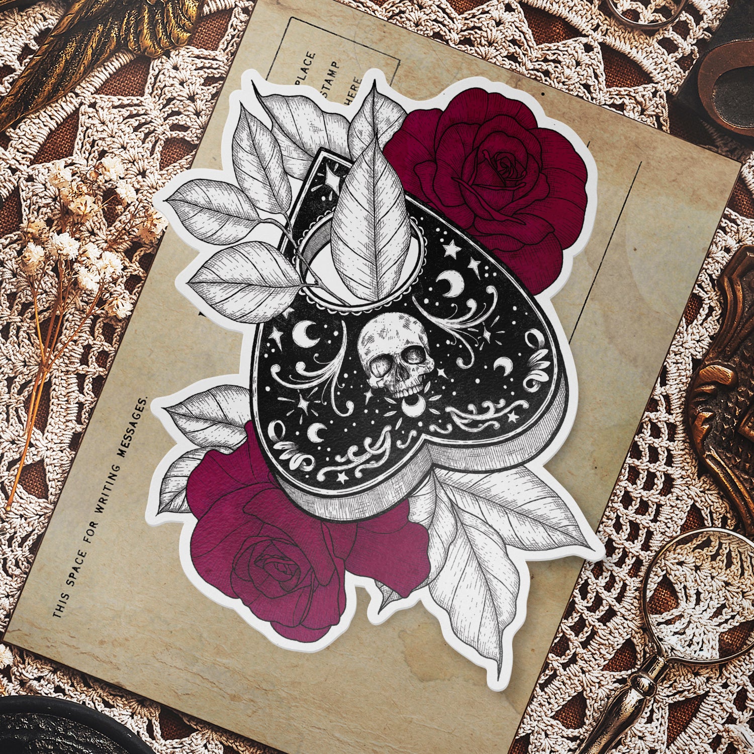 Skull Planchette - Vinyl Sticker